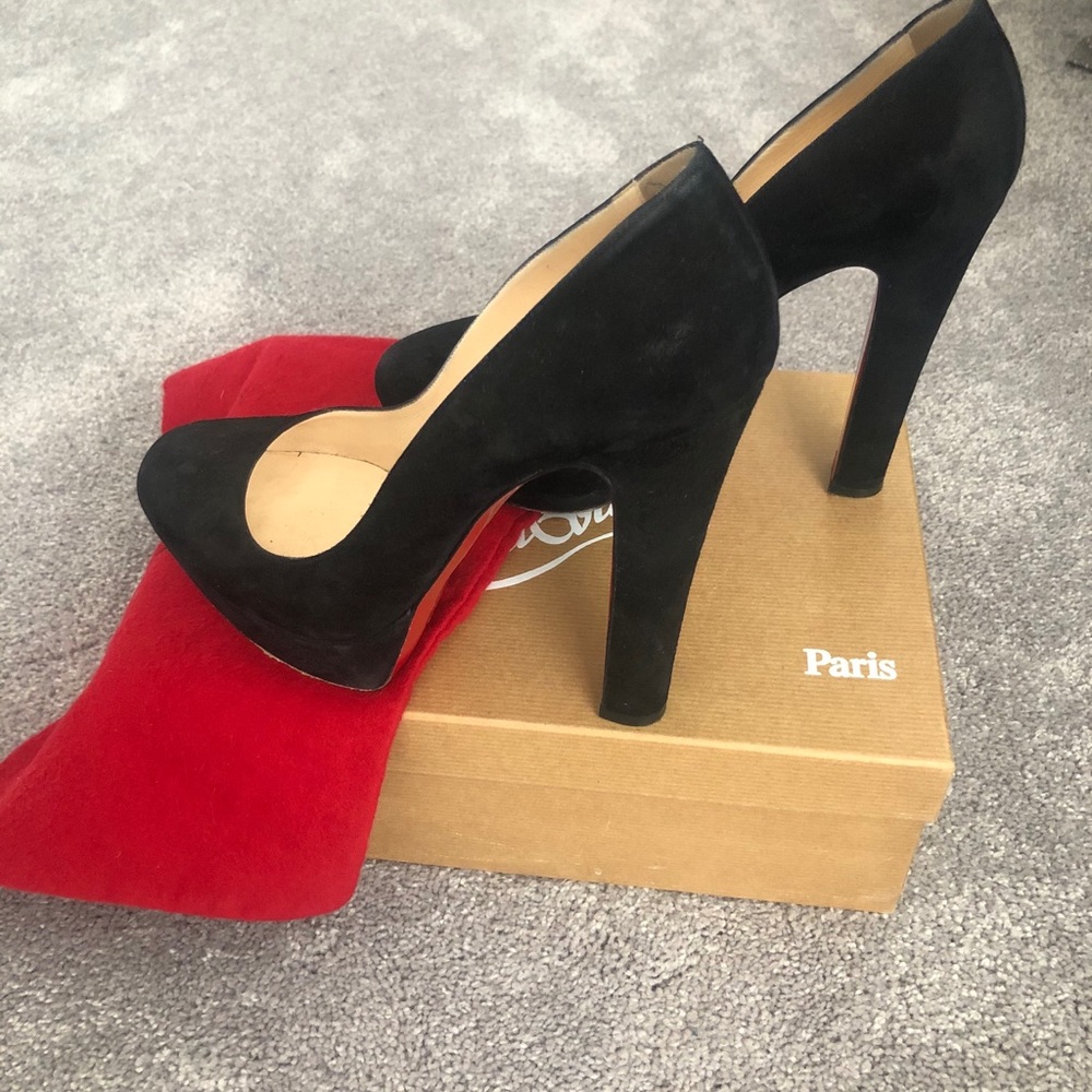 ❌SOLD❌Louboutin BIBI 140mm. Suede. Black. Size 40. - Picture 8 of 12